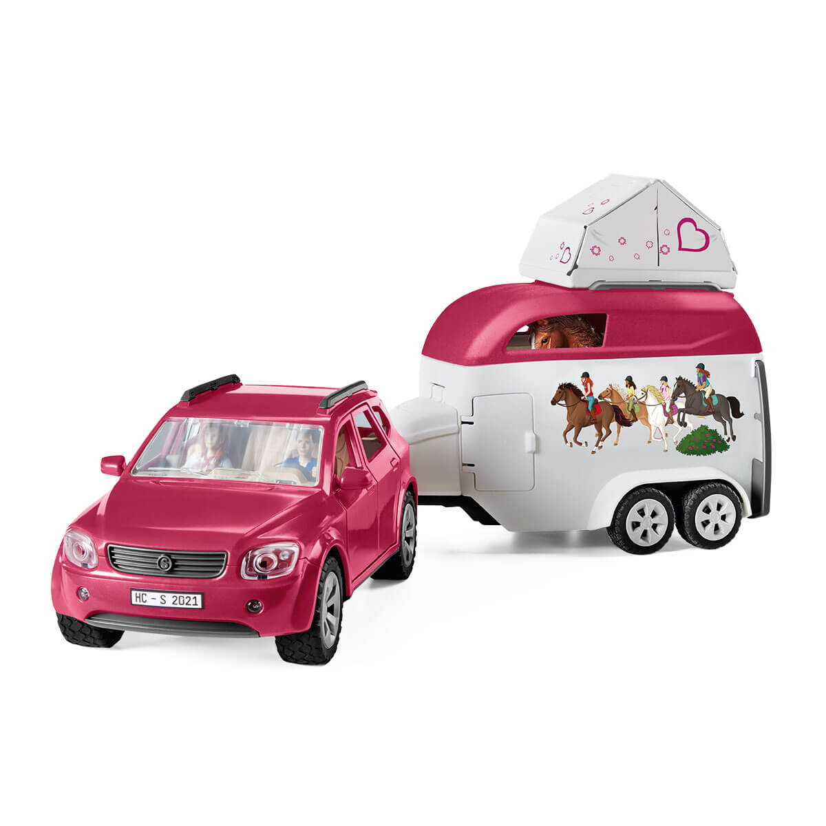 Figurine de collection Schleich - Grand voyage équestre en voiture et Figurine de collection Schleich - Grand voyage équestre en voiture et