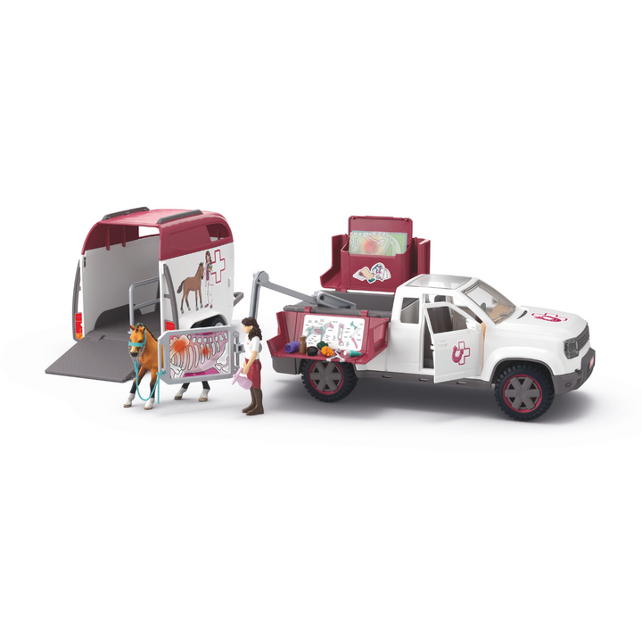 Mobiele dierenarts met aanhanger