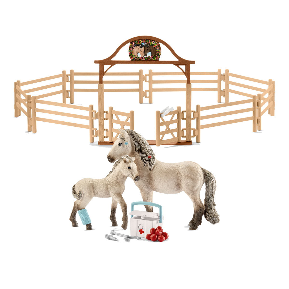 KIT CURA DEI CUCCIOLI Cavalli SCHLEICH Set Gioco HORSE CLUB 42432 Miniature In Resina Sarah Eta 5